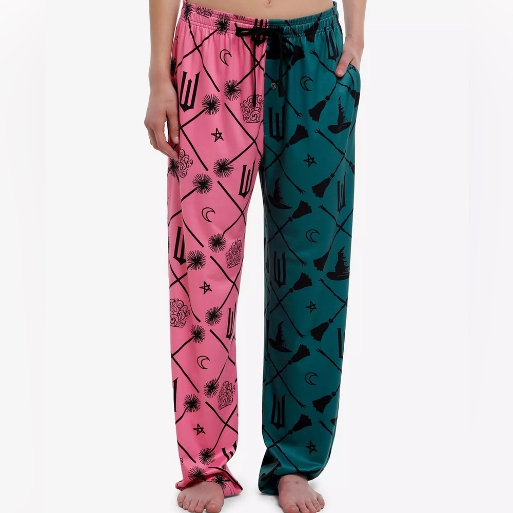 Unisex Wicked Elphaba & Glinda Split Pajama Pants Hot Topic Wizard Of Oz